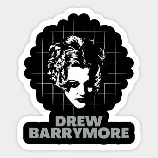 Drew barrymore -> 80s retro Sticker